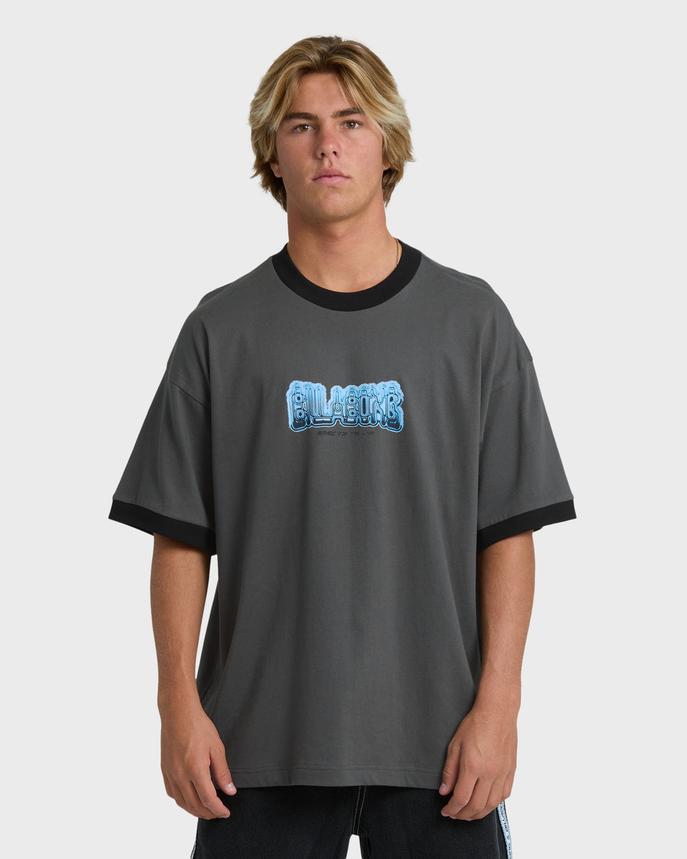 24A011673_PEW_OM-F.jpg Spec 73 Spin Ringer Short Sleeve T-Shirt - Pewter - Image 1