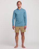 Arch Mesh UPF 50 Long Sleeve Hooded Surf Tee - Baby Blue - Image 3
