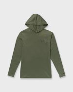 Arch Mesh UPF 50 Long Sleeve Hooded Surf Tee - Dark Military - Image 6
