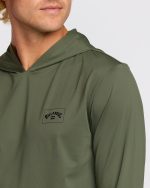 Arch Mesh UPF 50 Long Sleeve Hooded Surf Tee - Dark Military - Image 5