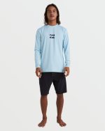 All Day Wave Loose Fit UPF 50 Long Sleeve Surf Tee - Crown Blue - Image 4