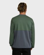 Deep Fake Crew Long Sleeve Knit Top - Hunter Green - Image 2