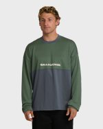 Deep Fake Crew Long Sleeve Knit Top - Hunter Green