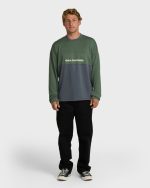 Deep Fake Crew Long Sleeve Knit Top - Hunter Green - Image 4
