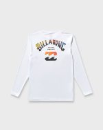 Arch Fade Loose Fit UPF 50 Long Sleeve Surf T-Shirt - White - Image 8