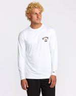 Arch Fade Loose Fit UPF 50 Long Sleeve Surf T-Shirt - White