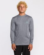 Diamond Vision Loose Fit UPF 50 Long Sleeve Surf T-Shirt - Mrgray Hth