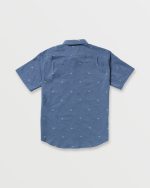 All Day Jacquard Short Sleeve Shirt - Deep Blue - Image 7