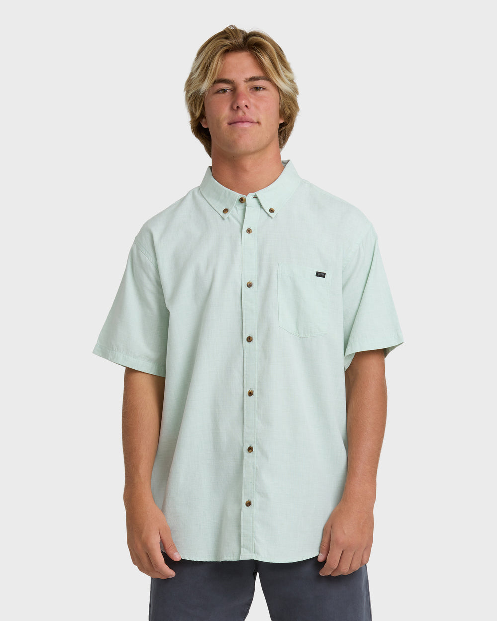24A041502_GGN_OM-F.jpg All Day Short Sleeve Shirt - Granite Green - Image 1
