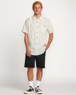 All Day Stripe Short Sleeve Shirt - Off White - Image 3