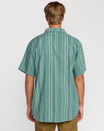 All Day Stripe Short Sleeve Shirt - Sage Green - Image 2