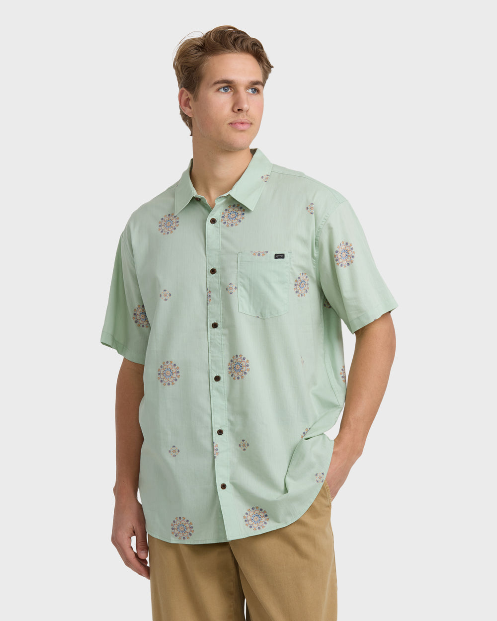 24A041506_SFM_OM-F.jpg Sundays Mini Short Sleeve Woven Shirt - Seafoam - Image 1