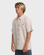 Sundays Jacquard Short Sleeve Woven Shirt - Ash - Image 3