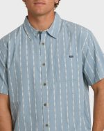 Sundays Jacquard Short Sleeve Woven Shirt - Blue Fog - Image 5