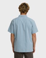 Sundays Jacquard Short Sleeve Woven Shirt - Blue Fog - Image 2