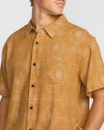 Sundays Jacquard Short Sleeve Woven Shirt - Golden Haze - Image 6