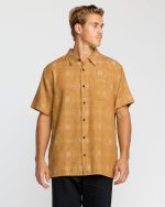 Sundays Jacquard Short Sleeve Woven Shirt - Golden Haze - Image 2