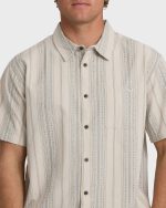 Sundays Jacquard Short Sleeve Woven Shirt - Oatmeal - Image 5