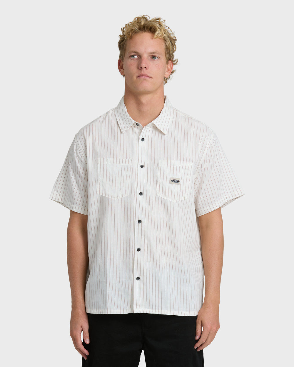 24A041601_OFW_OM-F.jpg Bad Dog Short Sleeve Woven Shirt - Off White - Image 1