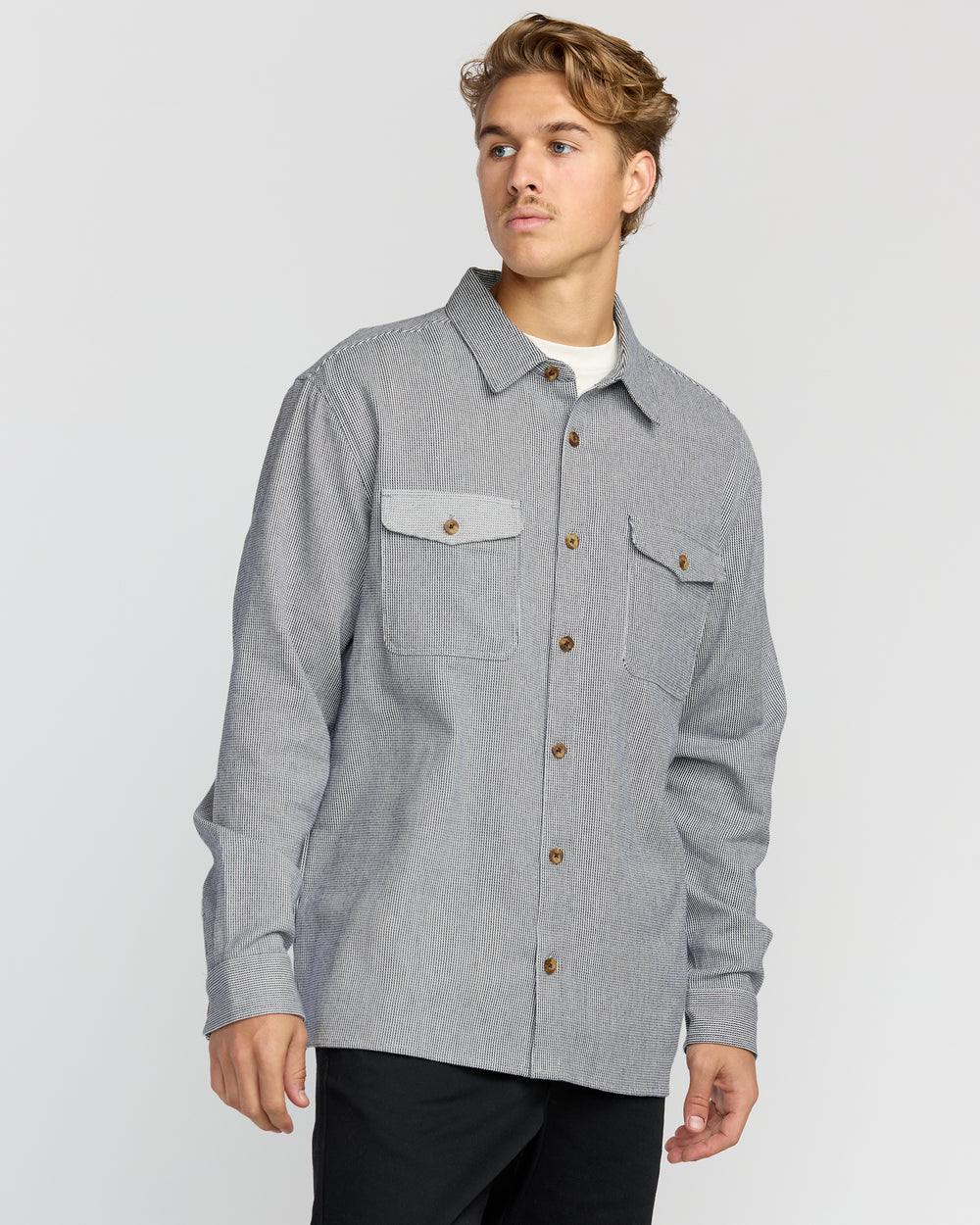 24A053504_SNB_OM-F.jpg Austin Garage Long Sleeve Shirt - Stone Blue - Image 1