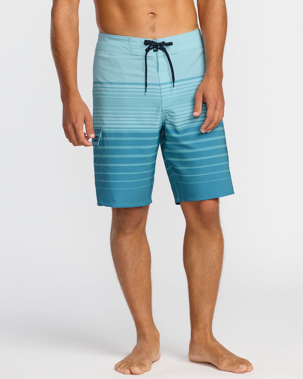 24A081511_DYB_OM-F.jpg All Day Stripe Pro Performance 20" Boardshorts - Dusty Blue - Image 1