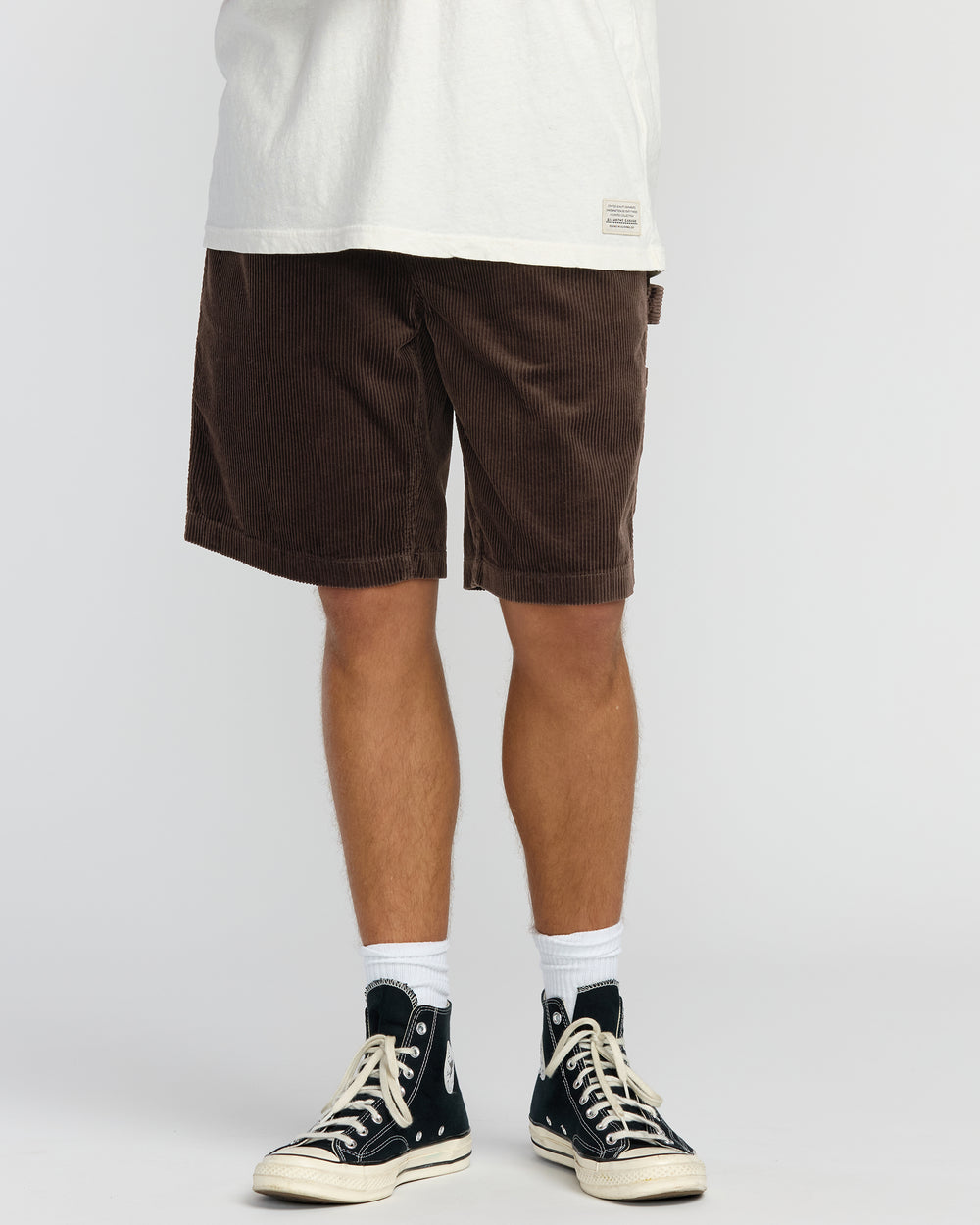 24A103500_CHO_OM-F.jpg Larry Cord Garage Shorts - Chocolate - Image 1