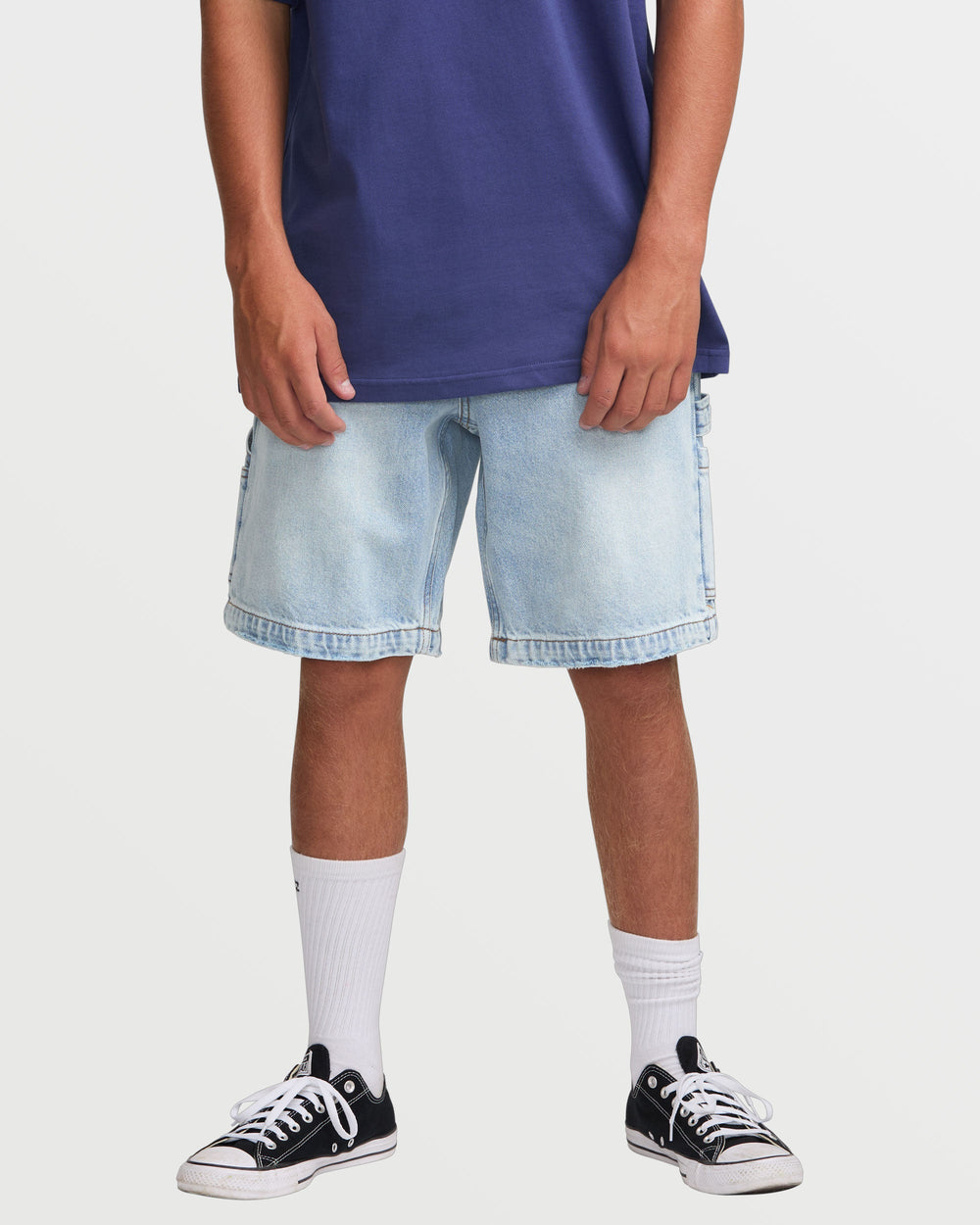24A201501_BLA_OM-F_dc2c9ff7-804c-4982-abca-05c709a244a9.jpg Bad Dog 21" Shorts - Bleached Aqua - Image 1
