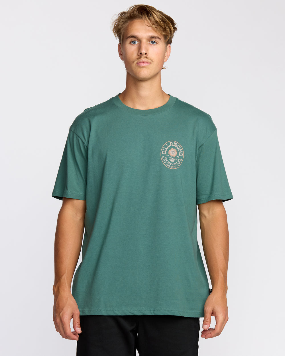 24A353504_SGG_OM-F.jpg Sunny Days Premium Short Sleeve T-Shirt - Sage Green - Image 1