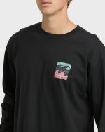 Crayon Wave Regular Long Sleeve T-Shirt - Washed Black - Image 5