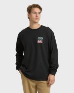 Crayon Wave Regular Long Sleeve T-Shirt - Washed Black - Image 2