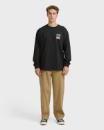 Crayon Wave Regular Long Sleeve T-Shirt - Washed Black - Image 3