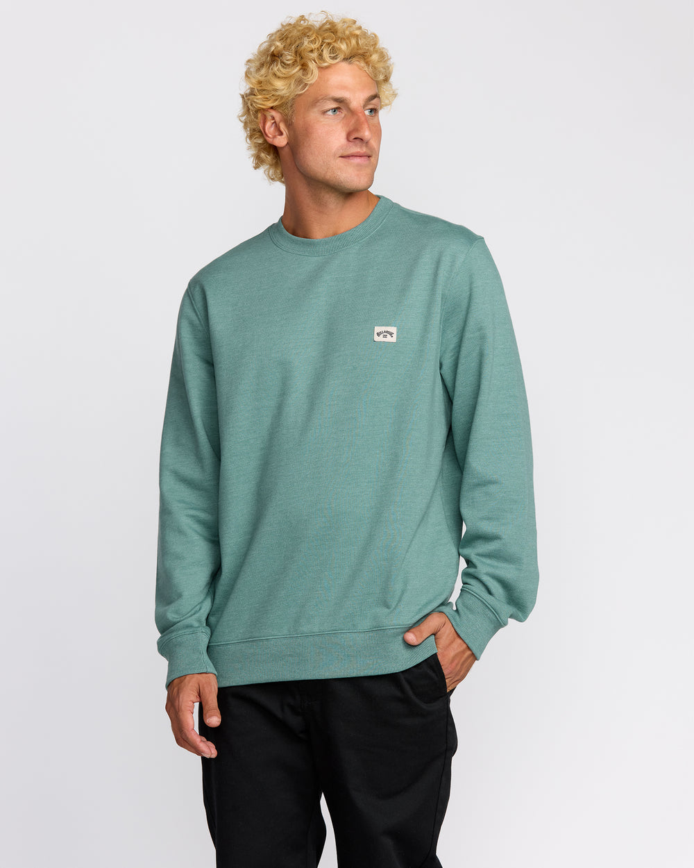 24A463500_SGG_OM-F.jpg All Day Crewneck Sweatshirt - Sage Green - Image 1