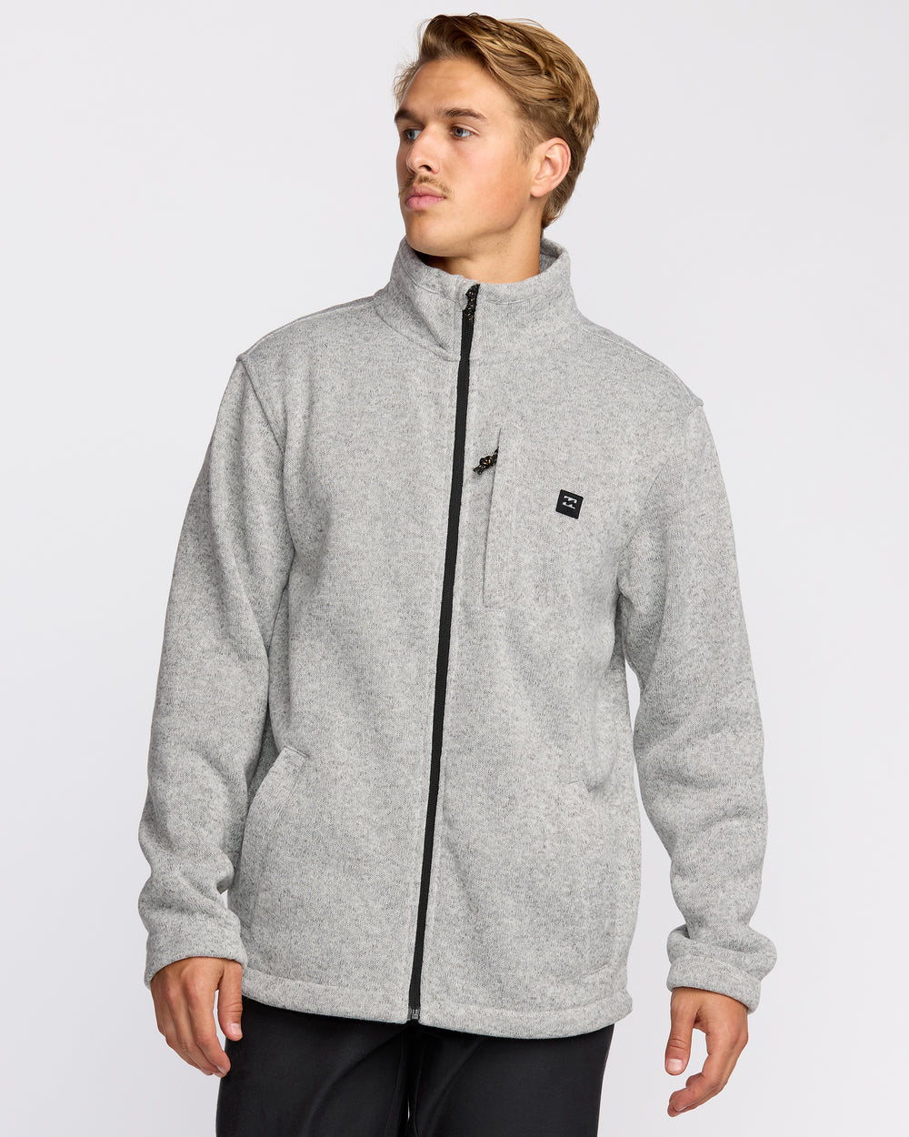 24A483502_GRH_OM-F.jpg Boundary Mock Neck Zip Sweatshirt - Grey Htr - Image 1