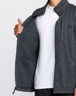 Boundary Mock Neck Zip Sweatshirt - Navy - Image 4