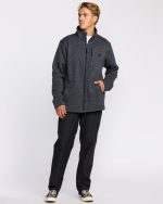 Boundary Mock Neck Zip Sweatshirt - Navy - Image 3