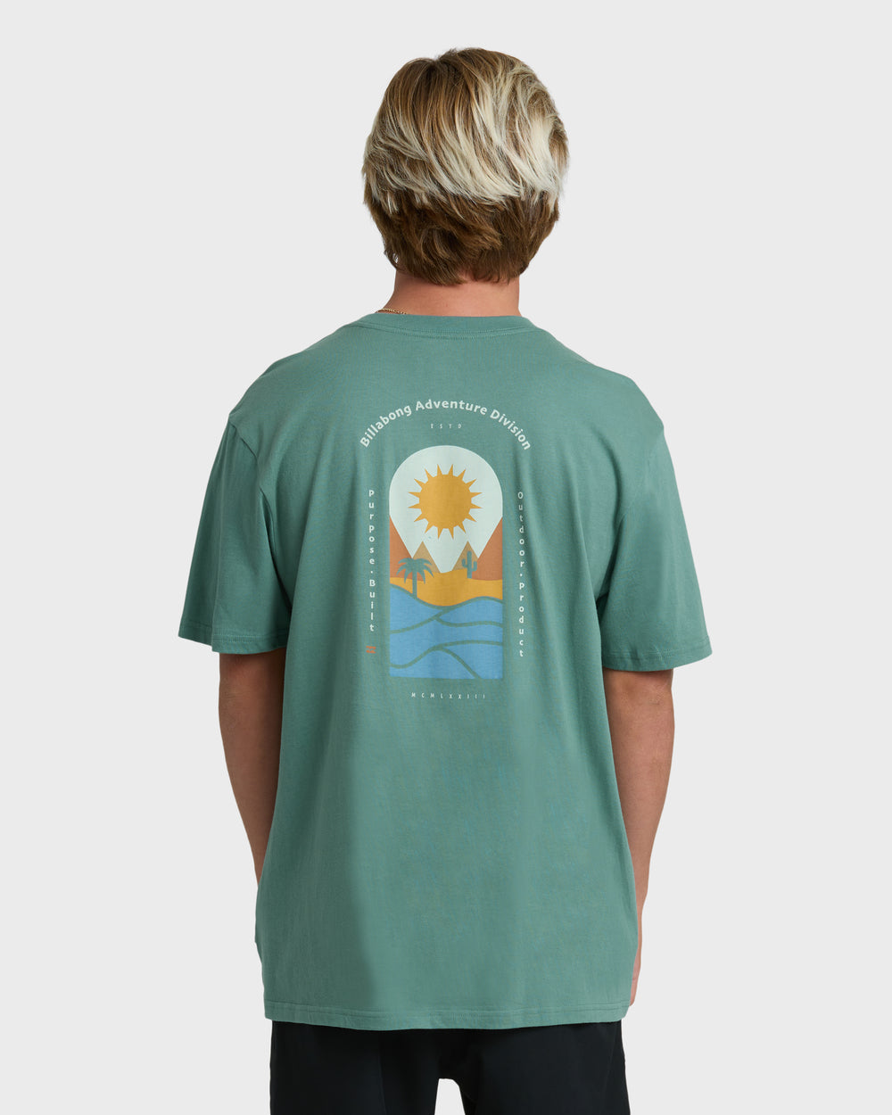 24A501604_SGR_OM-B.jpg Sun Down Adiv Premium Short Sleeve T-Shirt - Sea Green - Image 1