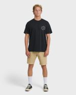Hollow Diamond Wave Washed Premium Short Sleeve T-Shirt - Black - Image 4