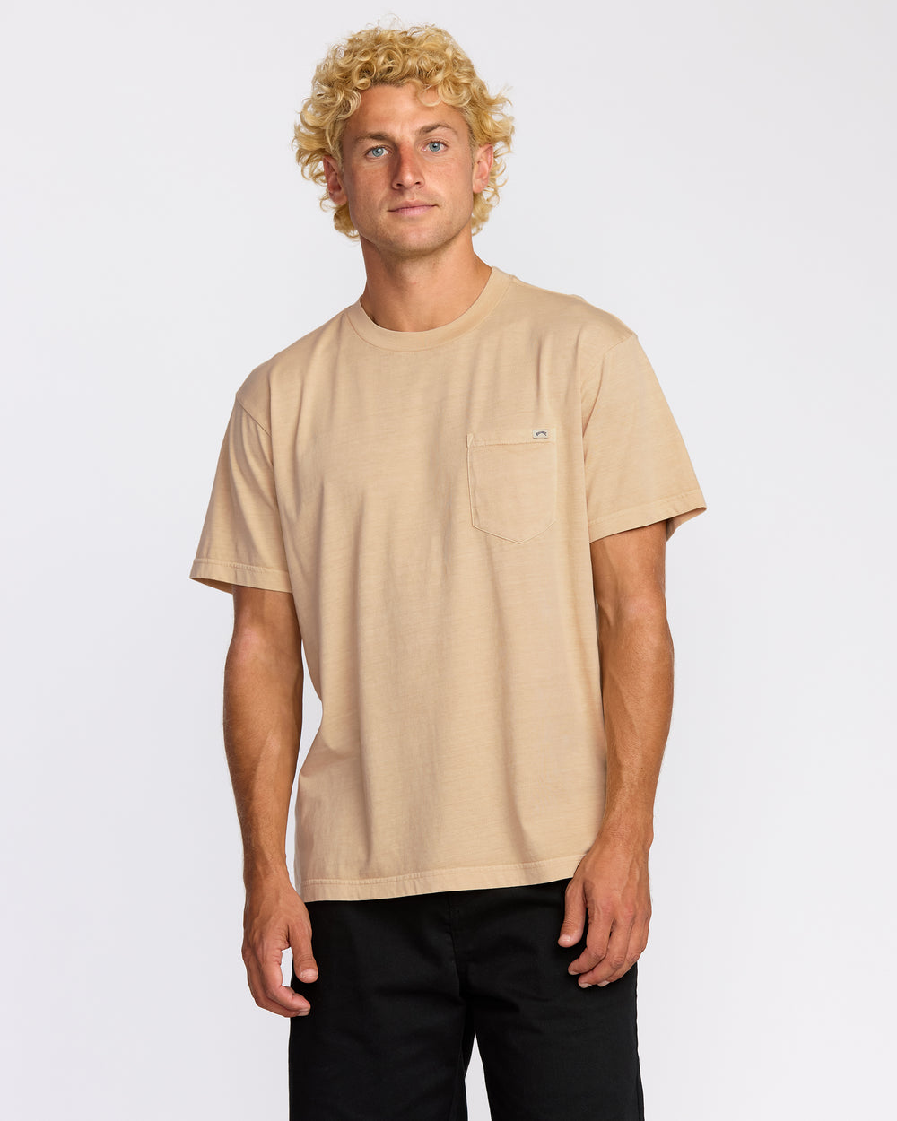 24A523504_LKH_OM-F.jpg Essential Premium Wave Wash T-Shirt - Light Khaki - Image 1