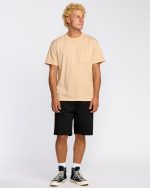 Essential Premium Wave Wash T-Shirt - Light Khaki - Image 4