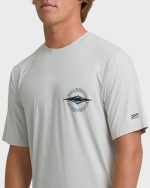 Hollow Diamond Loose Fit UPF 50 Short Sleeve Surf Tee - Silver - Image 5