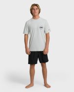 Hollow Diamond Loose Fit UPF 50 Short Sleeve Surf Tee - Silver - Image 4