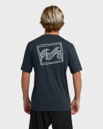 Crayon Wave Loose Fit Short Sleeve Surf Tee - Navy - Image 2