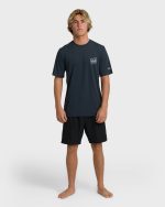 Crayon Wave Loose Fit Short Sleeve Surf Tee - Navy - Image 4