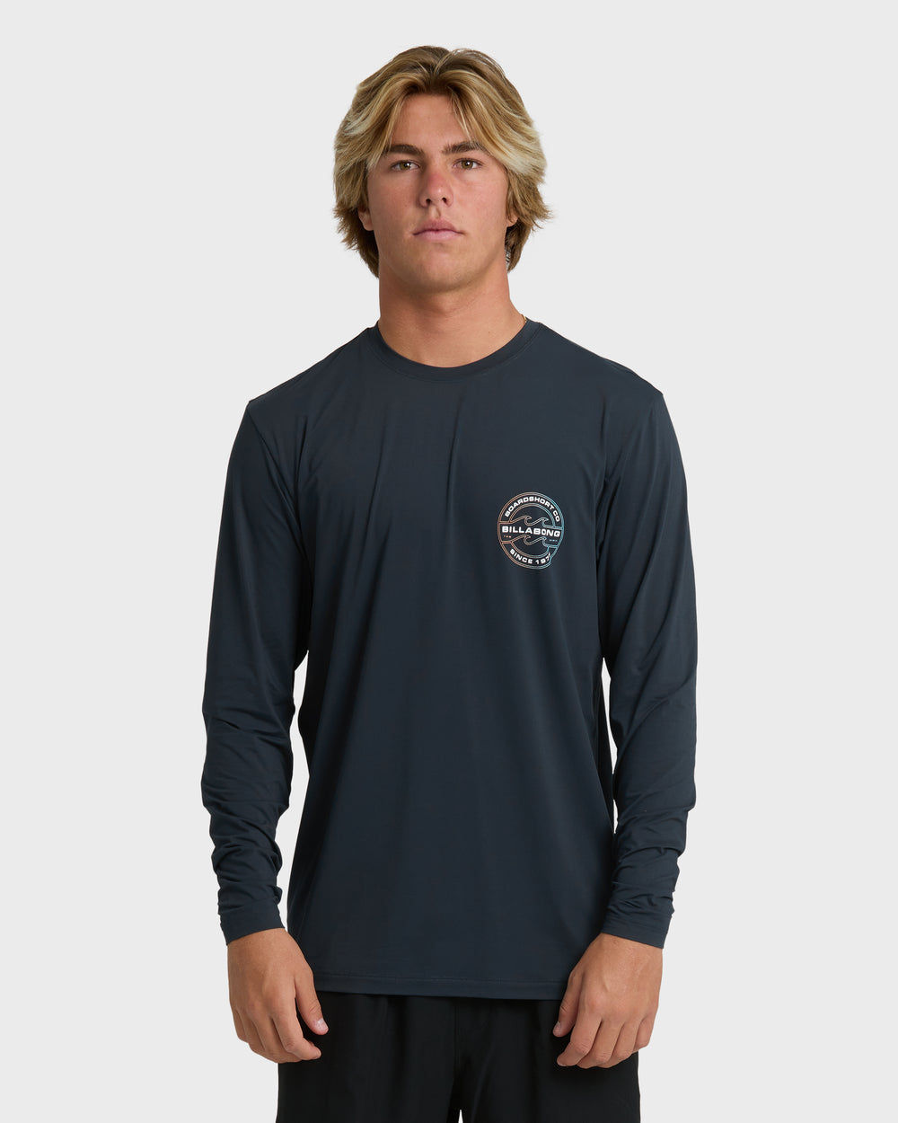 24AW031603_KPT0_OM-F.jpg Hollow Loose Fit UPF 50 Long Sleeve Surf Tee - Navy - Image 1