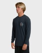 Hollow Loose Fit UPF 50 Long Sleeve Surf Tee - Navy - Image 3