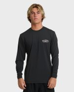 Heritage Loose Fit UPF 50 Long Sleeve Surf Tee - Black