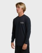 Heritage Loose Fit UPF 50 Long Sleeve Surf Tee - Black - Image 3