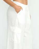 Beach Babe Cargo Elastic Waist Pants - Salt Crystal - Image 5