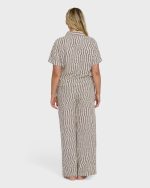 Vivid Wave Elastic Waist Pants - Teak - Image 9