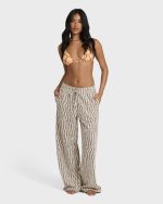 Vivid Wave Elastic Waist Pants - Teak - Image 3